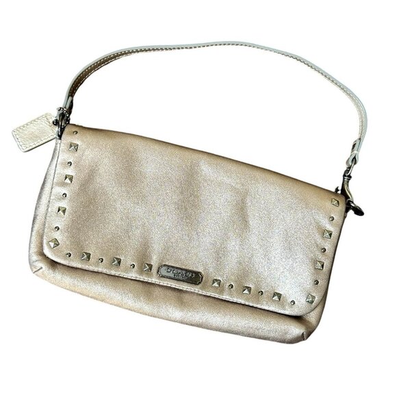 RARE COACH Rose Gold Clutch Wristlet Small Purse Bag with Metal Studs Detail - Picture 1 of 11